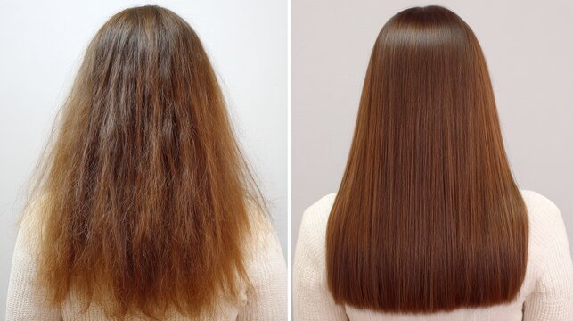 Keratin treatment before and after
